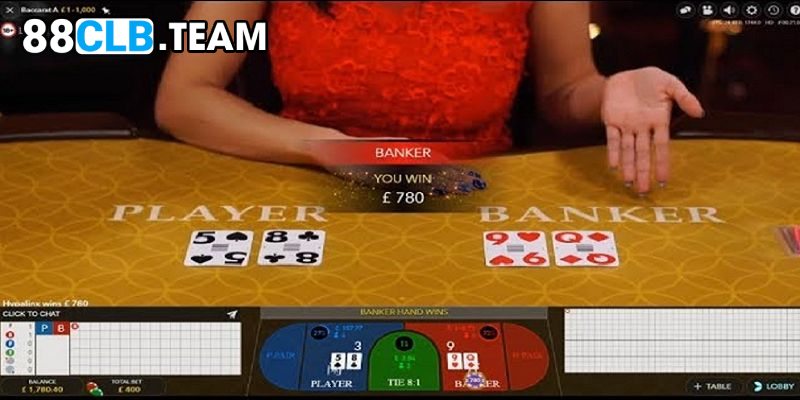 Thao tác trải nghiệm Baccarat trên nền tảng 88CLB